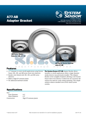 A77-AB datasheet - Adapter Bracket