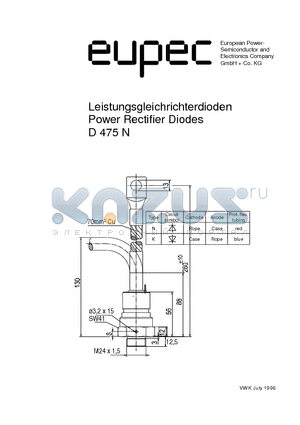 D475N datasheet - Leistungsgleichrichterdioden Power Rectifier Diodes