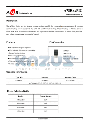 A78R05PIC datasheet - LDO Fixed Regulator IC