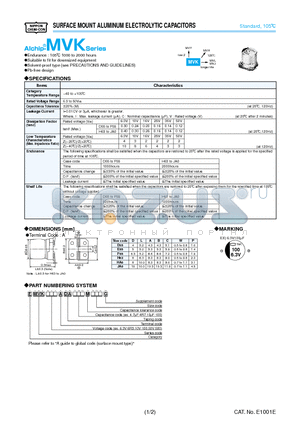 EMVK100ADA101MH63G datasheet - SURFACE MOUNT ALUMINUM ELECTROLYTIC CAPACITORS