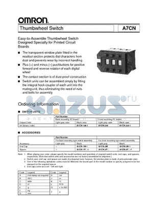 A7CN-106-1 datasheet - Thumbwheel Switch