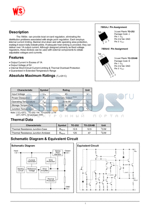7805A datasheet - 3-Terminal positive Voltage Regulators