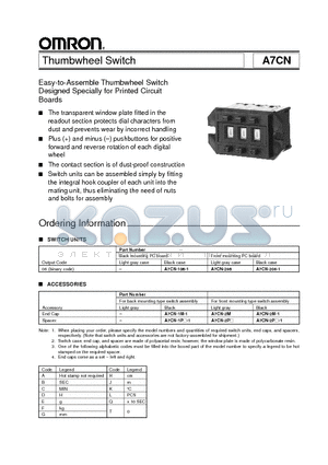 A7CN-206 datasheet - Thumbwheel Switch