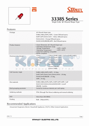 EMVR/MVR3338S datasheet - Single Color v3 Round Shape Type