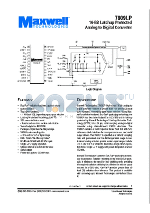 7809LPRPFE datasheet - 16-Bit Latchup Protected Analog to Digital Converter