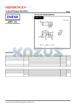 D4F60 datasheet - General Purpose Rectifiers(600V 4A)