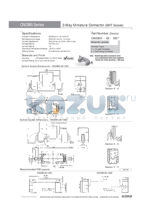 CN036S-02-100 datasheet - 2-Way Miniature Connector (SMT Socket)