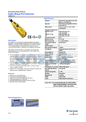 440A-A17101 datasheet - Cable (Rope) Pull Switches