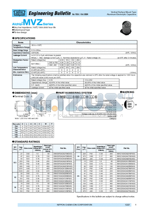 EMVZ100ADA330ME60G datasheet - Aluminum Electrolytic Capacitors