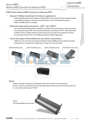 CN074-085-0003 datasheet - AdvancedMC Connector for AdvancedTCA