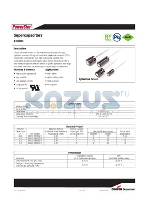 B0810-2R5105-R datasheet - Supercapacitors