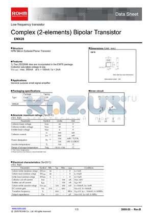EMX28 datasheet - Complex (2-elements) Bipolar Transistor