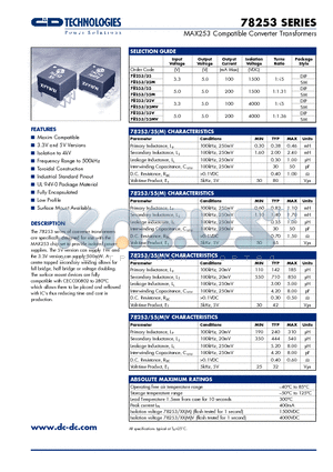 78253 datasheet - MAX253 Compatible Converter Transformers