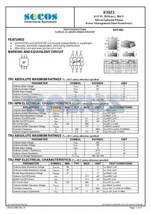 EMZ1 datasheet - Silicon Epitaxial Planar