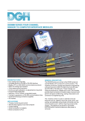 D5251M datasheet - FOUR CHANNEL SENSOR TO COMPUTER INTERFACE MODULES