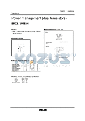 EMZ8 datasheet - Power management (dual transistors)