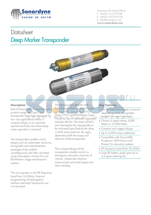 7835 datasheet - Deep Marker Transponder