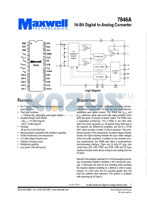 7846ARPFB datasheet - 16-Bit Digital to Analog Converter