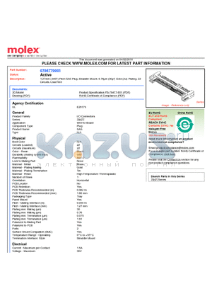 78477-0001 datasheet - 1.27mm (.050