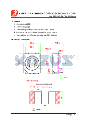 BL-PDG-GJS-C20 datasheet - Gap DOMILED Surface mount LED.