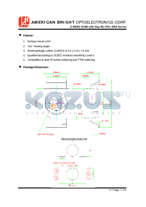 BL-PDG-GRS-C10 datasheet - Z-BEND DOMILED Surface mount LED.