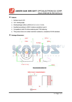 BL-PDH-GJS-C20 datasheet - AlGaAs DOMILED Surface mount LED.