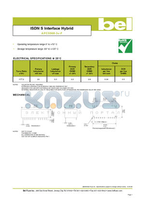 APC5568_3V-F_0612 datasheet - ISDN S Interface Hybrid