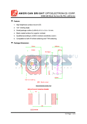 BL-PDR-SJB-C10 datasheet - DOMILED Black Surface High brightness surface mount LED.