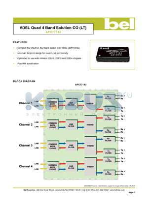 APC77143 datasheet - VDSL Quad 4 Band Solution CO (LT)