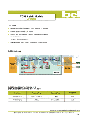 APC77157 datasheet - VDSL Hybrid Module