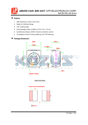 BL-PDW-JJD-C10 datasheet - High brightness surface mount LED.