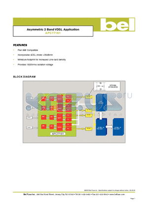 APC77161 datasheet - Asymmetric 2 Band VDSL Application