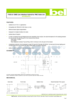 APC82247S datasheet - T1/E1/J1 SMD Line Interface Hybrid for PMC Octal LIU