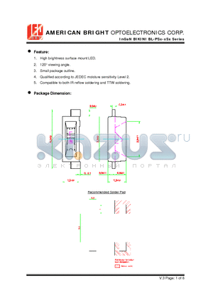 BL-PSB-SSS-C10 datasheet - InGaN BIKINI High brightness surface mount LED.