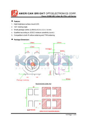 BL-PWT-SJS-C20 datasheet - High brightness surface mount LED.