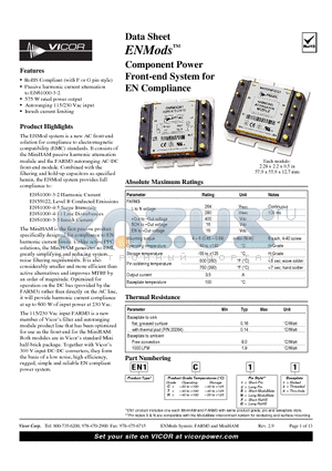 EN1C11.2.3 datasheet - Component Power Front-end System for EN Compliance