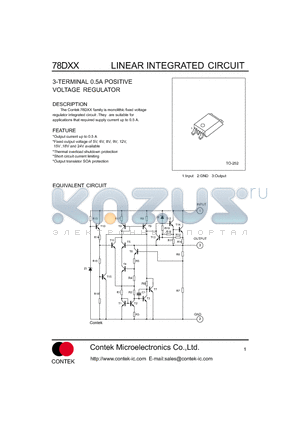 78D09 datasheet - LINEAR INTEGRATED CIRCUIT 3-TERMINAL 0.5A POSITIVE VOLTAGE REGULATOR