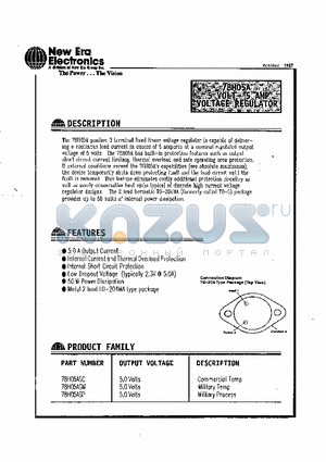 78H05ASM datasheet - 5VOLT 5AMP VOLTAGE REGULATOR