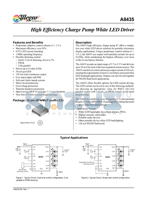 A8435EESTR-T datasheet - High Efficiency Charge Pump White LED Driver