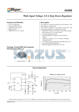 A8498SLJTR-T datasheet - Wide Input Voltage 3.0 A Step Down Regulator