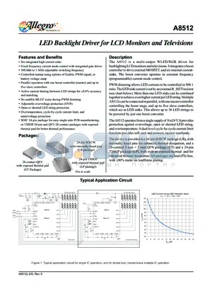 A8512EETTR-T datasheet - LED Backlight Driver for Medium/Large Displays