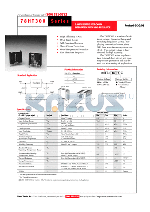 78HT305 datasheet - 3 AMP POSITIVE STEP-DOWN INTEGRATED SWITCHING REGULATOR