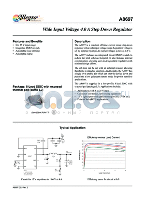 A8697 datasheet - Wide Input Voltage 4.0 A Step Down Regulator