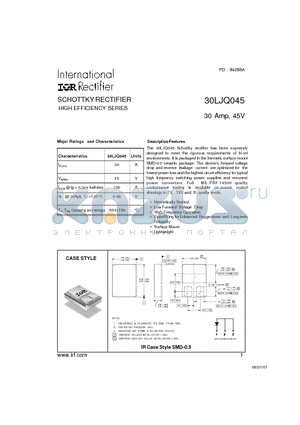 30LJQ045 datasheet - SCHOTTKY RECTIFIER