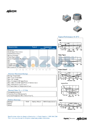 A88 datasheet - 5 TO 500 MHz CASCADABLE AMPLIFIER