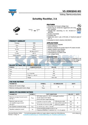 30MQ040-M3 datasheet - Schottky Rectifier, 3 A