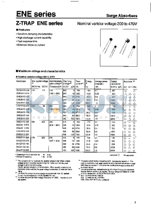 EN201D-14A datasheet - Z-TRAP ENE(Nominal varistor voltage 200 to 470V