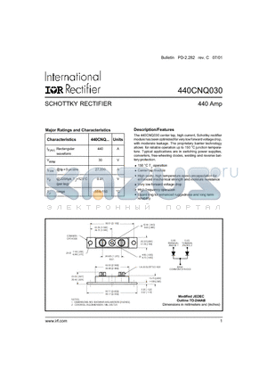 440CNQ030 datasheet - SCHOTTKY RECTIFIER