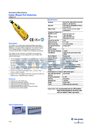 440E-D13108 datasheet - Cable (Rope) Pull Switches
