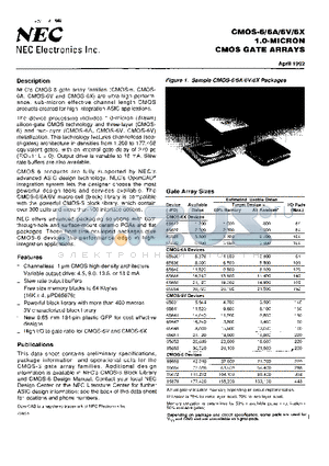 D65013 datasheet - CMOS-6/6A/6V/6X 1.0-MICRON CMOS GATE ARRAYS